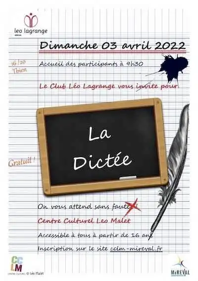 La Dictée – Dimanche 03 avril – 9h30