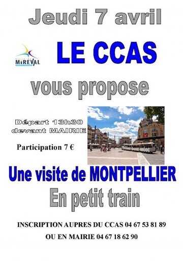 Visite de Montpellier en PETIT TRAIN – Jeudi 7 Avril – ouvert à tous