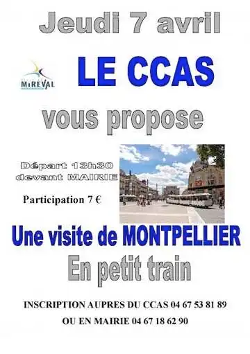 Visite de Montpellier en PETIT TRAIN – Jeudi 7 Avril – ouvert à tous