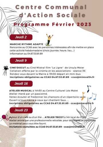 Programme CCAS février 2023