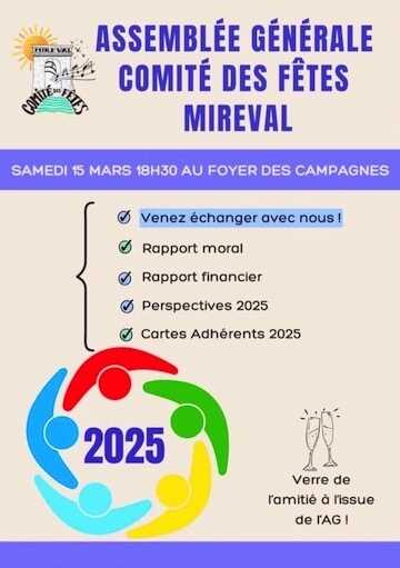 Assemblée générale Comité des fêtes de Mireval - 15 mars 2025