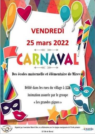 Carnaval des Écoles – Vendredi 25 mars – 15h