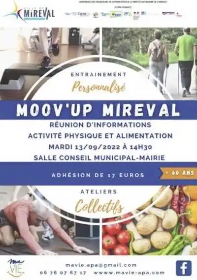 Réunion d’information – MOOV’UP MIREVAL – Activité physique et alimentation + 60 ans