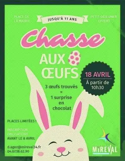 Chasse aux Oeufs – Lundi de Pâques 18 avril – Dès 10h30