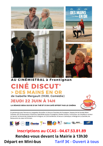 « Des mains en or » au cinéma jeudi 22 juin à 14h au Ciné-Mistral !