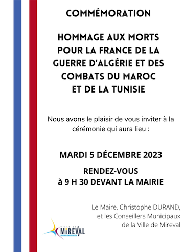 Commémoration 05 décembre 2023