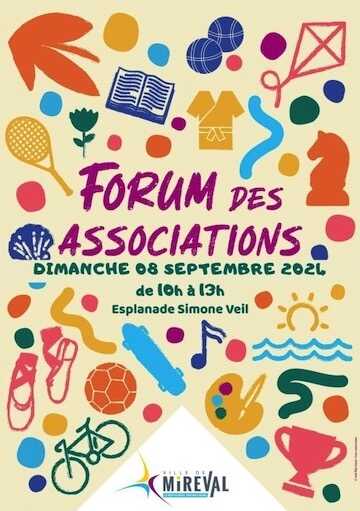 Forum des associations – Dimanche 08 septembre de 10h à 13h – Esp. S. Veil