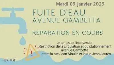 Intervention Suez – Avenue Gambetta – 03 janvier 2023