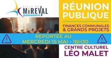 REPORT : REUNION PUBLIQUE mercredi 15 mai à 18h30