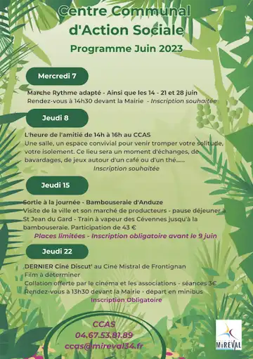 Programme du mois de juin du CCAS !