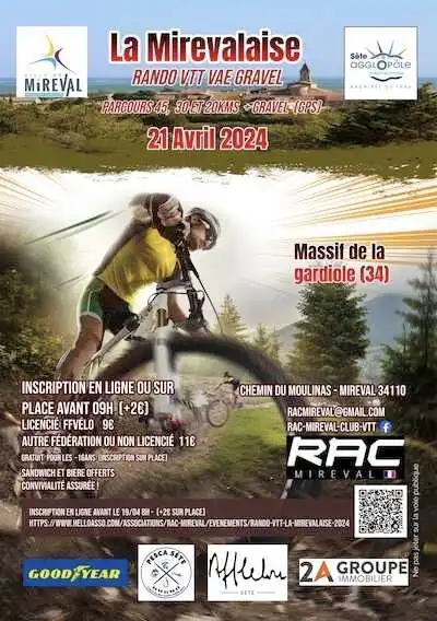 LA MIREVALAISE randonnée VTT – 21 avril 2024