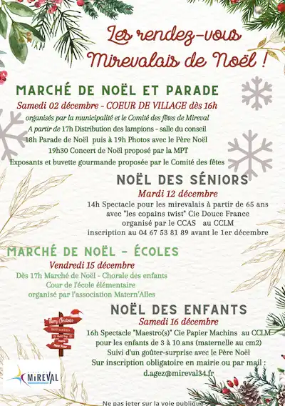 Les rendez-vous de Noël à Mireval !