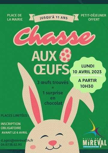 Chasse aux Oeufs – Lundi de Pâques 10 avril – Dès 10h30