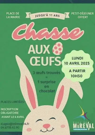 Chasse aux Oeufs – Lundi de Pâques 10 avril – Dès 10h30