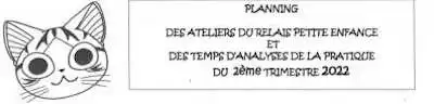 Relais Petite Enfance – Planning permanences et animations 2ème trimestre 2022