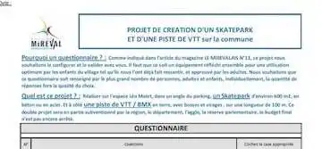 Questionnaire Skatepark + Piste de VTT/BMX