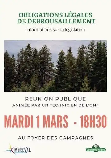 Réunion publique – Obligations Légales de Débrousaillement – 1 mars