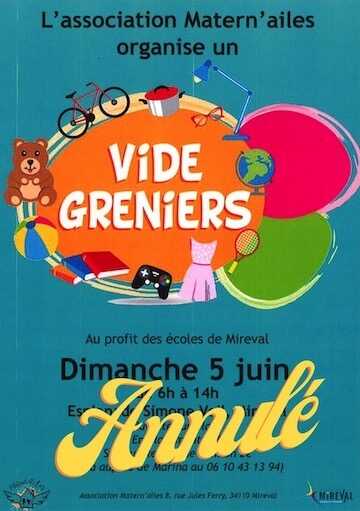 Vide grenier – 5 juin – ANNULÉ