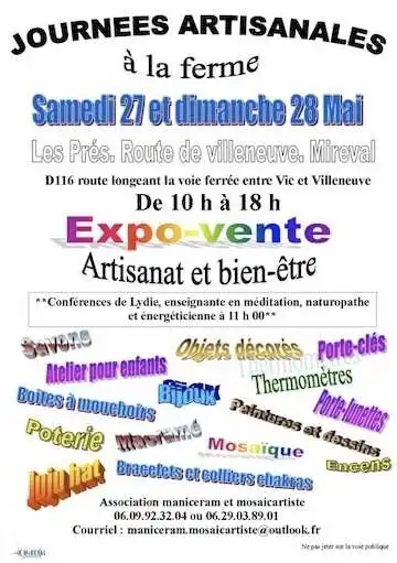 Journées artisanales – 27 et 28 mai 2023 – de 10h à 18h