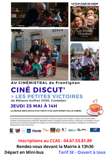 Séance cinéma au CINE MISTRAL le jeudi 25 mai !