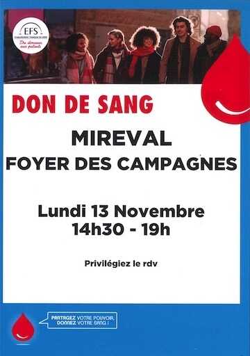 Don du sang | Lundi 13 Novembre 2023