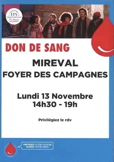 Don du sang | Lundi 13 Novembre 2023