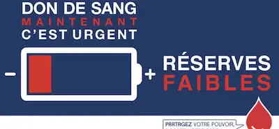 Don du sang 24 Juillet | Réserves faibles