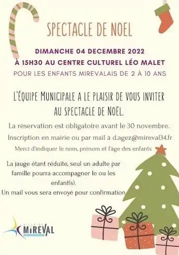 Noël des enfants Mirevalais au CCLM – 04 décembre 2022 !