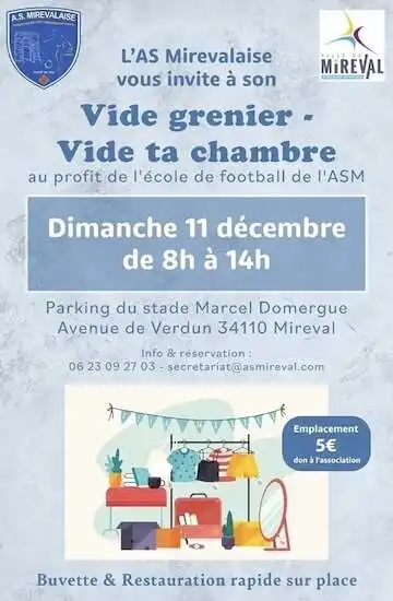 VIDE GRENIER / VIDE TA CHAMBRE – 11 DÉCEMBRE 2022